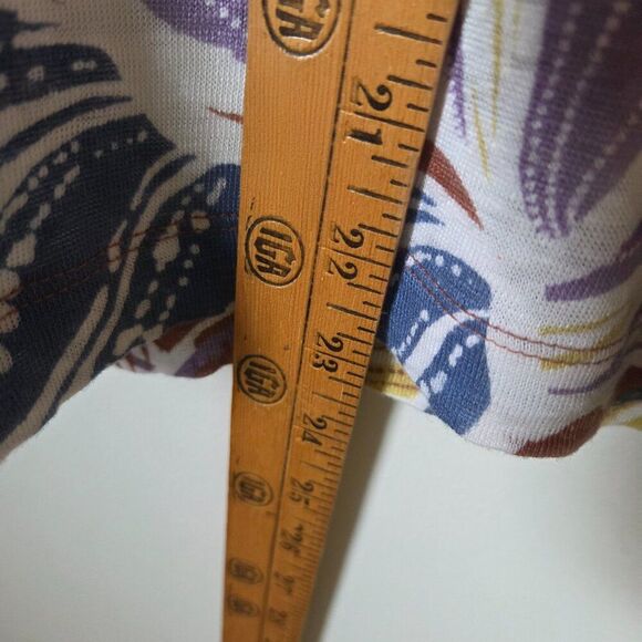 EUC FOLIAGE PRINT 100% LINEN CAP SLEEVES TOP SIZE MEDIUM WOMENS - Picture 16 of 16